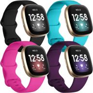 🌊 getino bands: waterproof silicone wristbands compatible with fitbit sense/versa 3 – 4 pack for women & men logo