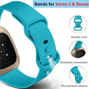 img 3 attached to 🌊 Getino Bands: Waterproof Silicone Wristbands Compatible with Fitbit Sense/Versa 3 – 4 Pack for Women & Men