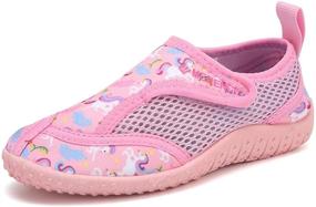 img 4 attached to CIOR Aqua Shoes for Girls and Boys - Toddler Kid Water Shoes 🦄 for Swimming, Beach, and Sports - Velcro Closure - Unicorn Design - Size 22