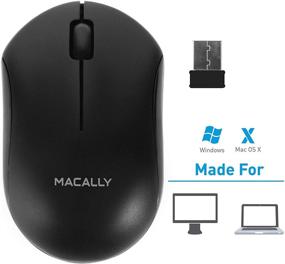 img 3 attached to 🖱️ Беспроводная мышь Macally 2.4G: эргономичная, плавное качание колеса для ноутбука/компьютера с Windows, Mac, USB-приёмник в комплекте.