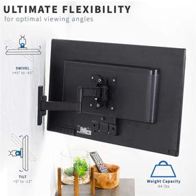 img 2 attached to 🔧 VIVO Full Motion Wall Mount: Tilt and Swivel Bracket for 27 inch LCD LED TV & Monitor Screens, Max 100x100mm VESA, Black, MOUNT-VW01M