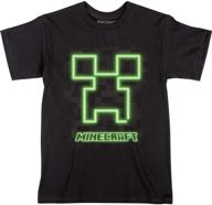 👀 eye-catching jinx minecraft neon creeper face boys' tee shirt logo