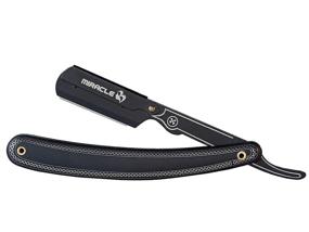 img 1 attached to Revolutionary MIRACLE Stainless Steel Straight Edge Razor for Men: The Ultimate Black Shavette Barber Razor and Disposable Straight Razors