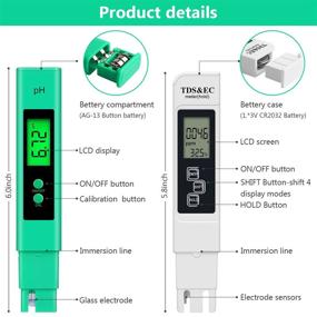 img 3 attached to 🔬 High-Precision PH Meter and TDS Combo, 0.01 Pocket Water Tester Kit - 6 Pack for Accurate Testing of Drinking Water, Aquariums, Swimming Pools, Hydroponics - Ideal for SEO