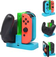 🎮 fastsnail controller charger for nintendo switch & oled model - joycon charging dock station with charger indicator and type c cable, compatible with joy con and pro controller logo