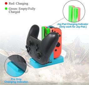 img 2 attached to 🎮 FastSnail Controller Charger for Nintendo Switch & OLED Model - Joycon Charging Dock Station with Charger Indicator and Type C Cable, Compatible with Joy con and Pro Controller