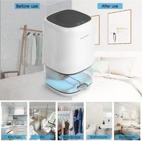 img 2 attached to 🌬️ Compact 35oz Home Dehumidifier - Ultra-Quiet & Portable, Ideal for 2100 Cubic Feet Spaces, Bedroom, Bathroom, Basement, Kitchen, Closet, RV