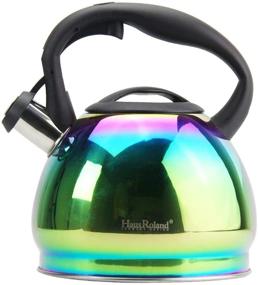 img 2 attached to HausRoland Whistling Tea Kettle: 3.2 Quart Stainless ☕ Steel Stove Top Induction Modern Kettle Teapot | Rainbow GS-04048-A-730G