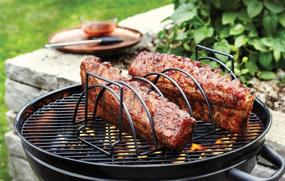 img 1 attached to 🥩 Outset QD50 Non-Stick Reversible Roast and Rib Rack: Convenient Size for Perfectly Grilled Meats!