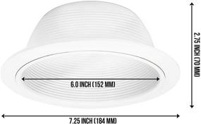 img 2 attached to 🔆 Enhance Your Lighting with a 6-Pack of PROCURU 6" Metal Recessed Can Light Trim Covers - Step Baffle with Ring in Classic White