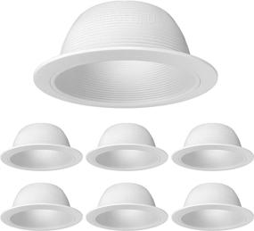 img 4 attached to 🔆 Enhance Your Lighting with a 6-Pack of PROCURU 6" Metal Recessed Can Light Trim Covers - Step Baffle with Ring in Classic White