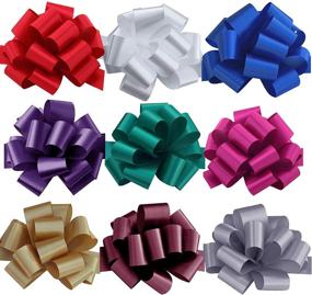 img 4 attached to 🎁 Christmas Gift Wrap Pull Bows Set of 9 - Colorful Ribbons for Gifts, Presents, Birthdays & More!