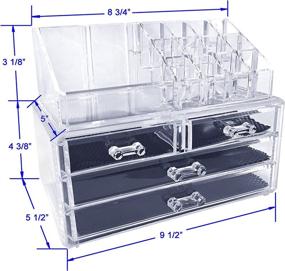 img 3 attached to 🗄️ Sodynee 2 Piece Makeup Cosmetic Organizer Drawer Storage