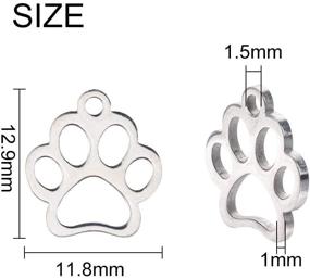 img 3 attached to 🐾 20Pcs PH PandaHall 12.9mm Dog Paw Prints Charm Stainless Steel Pendants 1.5mm Small Hole Metal Hollow Charms for DIY Chain Jewelry Making in Stainless Steel Color