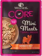 🐶 wellness core mini meals grain-free wet dog food - chunky, pate, or shredded meat in gravy - complete & balanced - dog food topper, mixer, or full meal - convenient easy open pouch logo