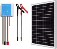 🔆 newpowa 30w 24v mono solar panel waterproof off grid kit - 30w 24v solar panel + 10a pwm charge controller (includes cable, connectors, and battery cable) for enhanced rv marine car motorcycle battery charging logo