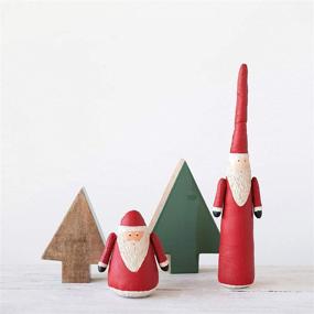 img 2 attached to 🎅 Hand-Painted Canvas Santa by Creative Co-Op - 14" H, Red Figures and Figurines, Multi-Color