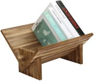 📚 rustic burnt wood tilted desktop bookshelf - mygift: enhance your space with style logo