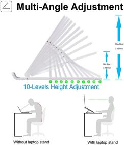 img 3 attached to 📱 Ноутбук Стенд с регулировкой под углом 10, Легкий и Портативный, Эргономичный Складной Дизайн для MacBook, Dell, HP, Lenovo и другие Ноутбуки 10-15.6
