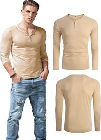 img 1 attached to 👕 Babioboa Sleeve Henley Ribbed: The Ultimate Lightweight Men's Clothing and Shirts Collection