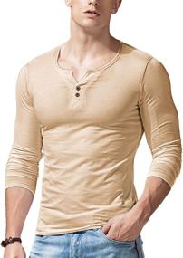 img 3 attached to 👕 Babioboa Sleeve Henley Ribbed: The Ultimate Lightweight Men's Clothing and Shirts Collection