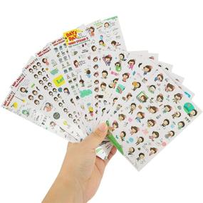 img 4 attached to 12 Sheets Happy Girl Cartoon Decorative Sticker Tape - DIY Craft Scrapbooking Sticker Set for Diary, Book, Phone, and Photo Album