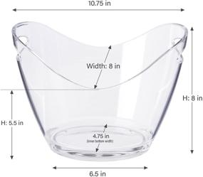 img 1 attached to 🍾 DeVine Accessories: 3.5L Clear Acrylic Ice Bucket, Ideal for 2 Wine or Champagne Bottles