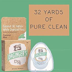 img 1 attached to Dental Care Essential: Dr. Ginger's White Charcoal, Coconut Oil, & Xylitol Flat Dental Floss (32 Yards, 3 Count) - Coconut Mint Flavor