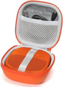 img 1 attached to 🧡 Bright Orange Protective Case for Bose SoundLink Micro Bluetooth Speaker with Secure Pulling Out Strap Design, Ideal Color and Shape Matching, Convenient Mesh Pocket for Cable and Accessories