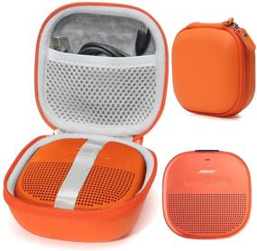 img 4 attached to 🧡 Bright Orange Protective Case for Bose SoundLink Micro Bluetooth Speaker with Secure Pulling Out Strap Design, Ideal Color and Shape Matching, Convenient Mesh Pocket for Cable and Accessories