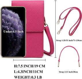 img 2 attached to Kingten Lightweight Leather Cell Phone Purse - Small Crossbody Bag Wristlet Purse With 2 Shoulder Straps For Women（Plum Red