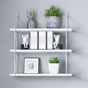 img 2 attached to 📚 3-Tier Display Wall Shelf Storage Rack in White by WELLAND