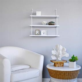 img 1 attached to 📚 3-Tier Display Wall Shelf Storage Rack in White by WELLAND