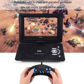 img 1 attached to ⚡️ Zerone 13.9-inch HD Portable DVD Player, MP3/CD/TV Player with Swivel Screen, Built-in Rechargeable Battery, SD Card and USB Direct Play Support (US Plug 110-240V)