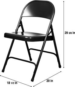 img 2 attached to 🪑 OEF Furnishings (4 Pack): Premium Black Heavy Duty Steel Folding Chairs for Ultimate Durability