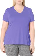 just my size women's plus-size cool dri v-neck tee: stay comfortably fresh all day! logo