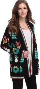 img 2 attached to 🎅 Women's Christmas Sweater Jumpsuits with Snowflakes and Reindeer