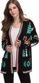 img 1 attached to 🎅 Women's Christmas Sweater Jumpsuits with Snowflakes and Reindeer