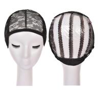 🧢 wig cap inner lace with adjustable strap for diy wig making - open weave cap with pvc paper (black) logo