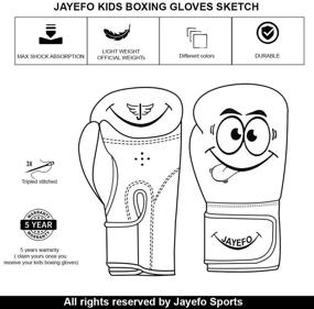 img 2 attached to 🥊 Jayefo Youth Boxing Gloves 4-6oz Training MMA Boys Girls Punching Bag Kickboxing Muay Thai Junior Gloves Gift for Kids