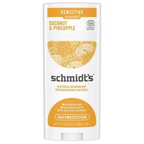 img 4 attached to 🥥 Schmidt's Coconut Pineapple Vegan Deodorant- 24 Hour Odor Protection, Aluminum-Free, Baking Soda-Free, Sensitive Skin Formula. Certified Cruelty-Free, 3.25 oz