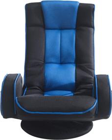 img 3 attached to 🪑 Black and Blue GameRider Commander Swivel Action Floor Chair - Adjustable High Backrest, Lumbar Support, Foldable Recliner with Armrest