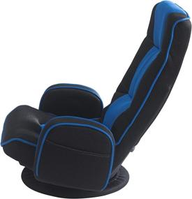 img 2 attached to 🪑 Black and Blue GameRider Commander Swivel Action Floor Chair - Adjustable High Backrest, Lumbar Support, Foldable Recliner with Armrest