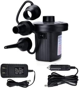 img 4 attached to 🔌 TMANGO Electric Air Pump: Portable Quick Fill, 3 Nozzles, AC/DC Inflator/Deflator for Mattress, Cushions, Pool