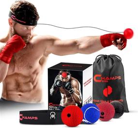 img 4 attached to CHAMPS MMA Boxing Reflex Ball: Ultimate Home Training Equipment for Boosting Reaction Speed and Hand Eye Coordination