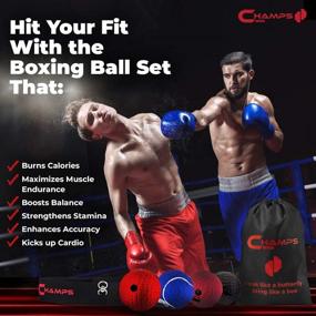 img 2 attached to CHAMPS MMA Boxing Reflex Ball: Ultimate Home Training Equipment for Boosting Reaction Speed and Hand Eye Coordination