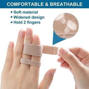 img 1 attached to 🤞 Finger Buddy Wraps - 12 PCS Finger Loop Tapes for Broken, Jammed, Swollen Finger or Dislocated Joint - Splint Brace for Pinky, Ring, Middle, Index, and Trigger Finger - Toe Strap Bandage