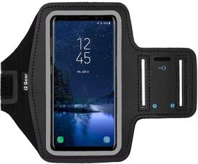 img 4 attached to 🏃 i2 Gear Running Exercise Armband: Samsung Galaxy S10, S9, S8 & iPhone 12, 11, XR, XS (Black) - Reflective Border, Key Holder