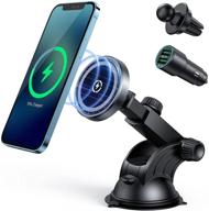 ⚡️ 15w magnetic car wireless charger for iphone 13/13 pro/13 pro max/13 mini/ 12/12 pro/ 12 pro max/12 mini: auto-alignment air vent dashboard mag-safe car charger mount (with qc 3.0 car charger) logo