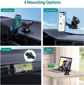 img 1 attached to ⚡️ 15W Magnetic Car Wireless Charger for iPhone 13/13 Pro/13 Pro Max/13 Mini/ 12/12 Pro/ 12 Pro Max/12 Mini: Auto-Alignment Air Vent Dashboard Mag-Safe Car Charger Mount (with QC 3.0 Car Charger)